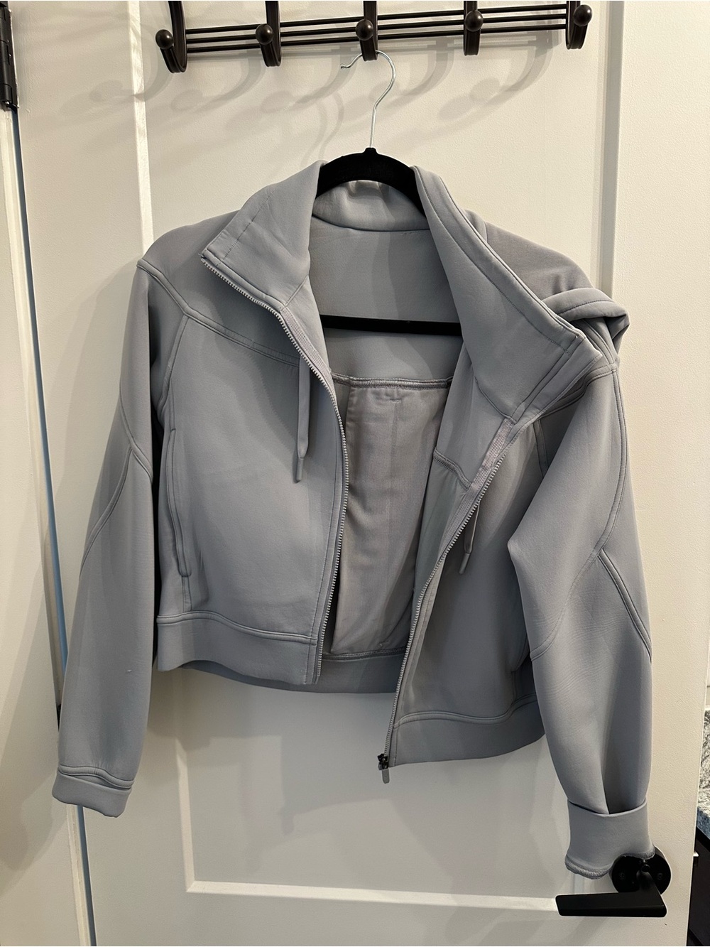 lululemon athletica Cropped Light Gray Zip Hoodie Jacket